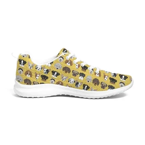 Uniquely You Womens Sneakers - Yellow Doggie Love Low Top Canvas