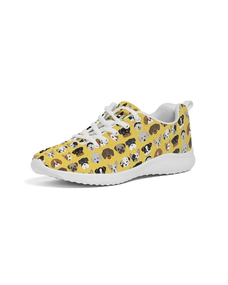 Uniquely You Womens Sneakers - Yellow Doggie Love Low Top Canvas