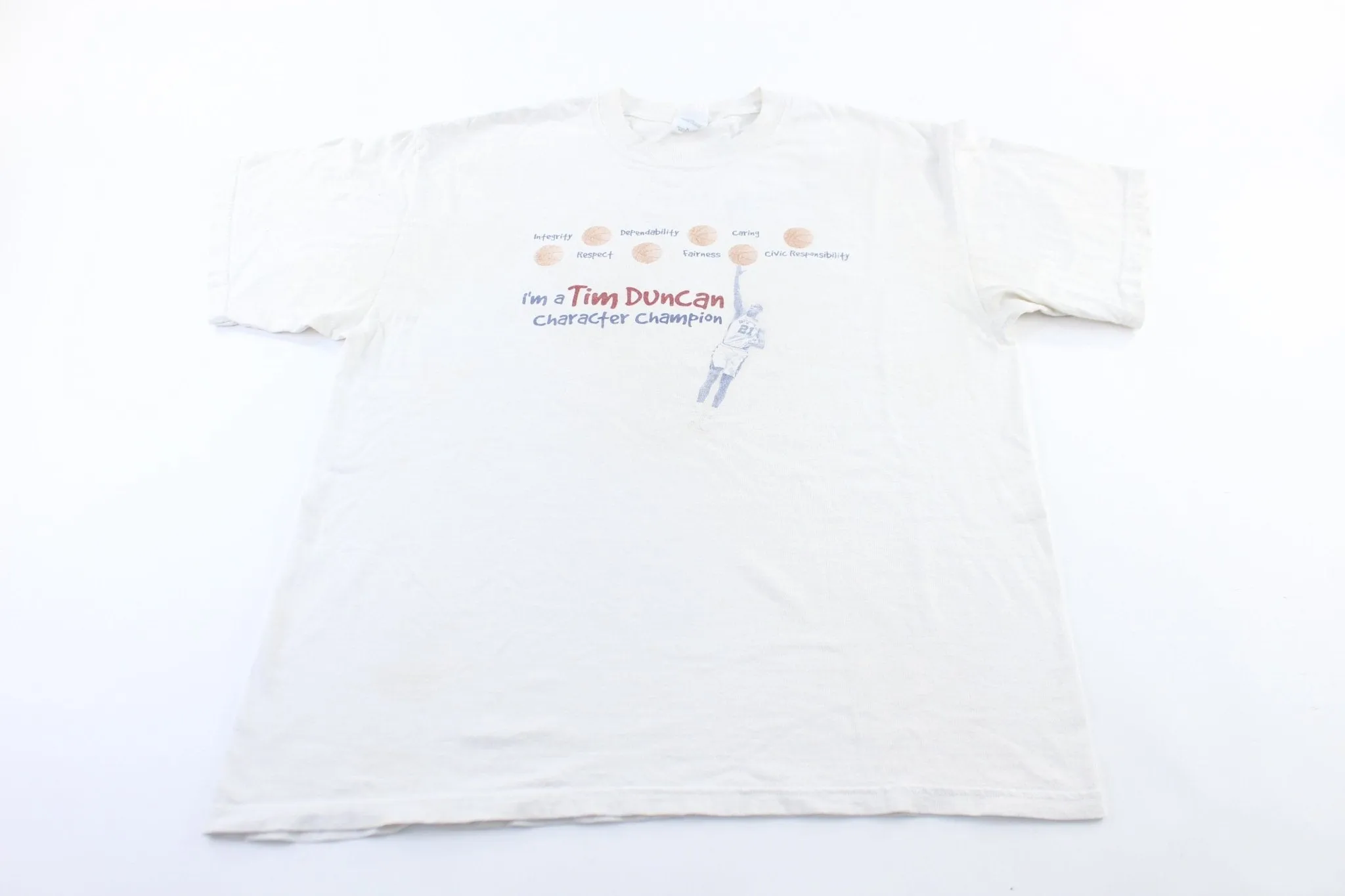 Vintage Tim Duncan Character Champion Graphic T-Shirt