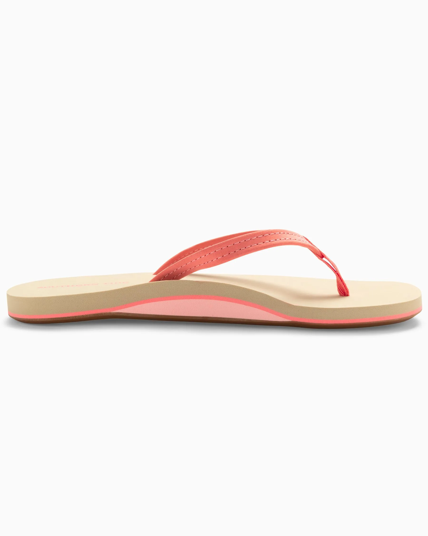 Womens Coral Leather Weekend Flipjacks