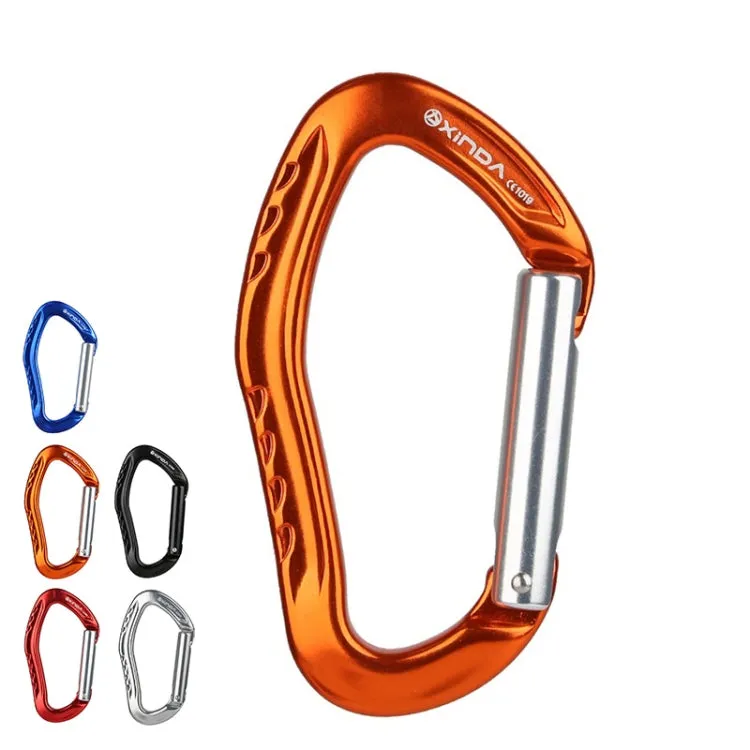 XINDA  22KN Rock Climbing  Straight Quickdraw Spring-loaded Gate Buckle Aluminum Carabiner(Silver)