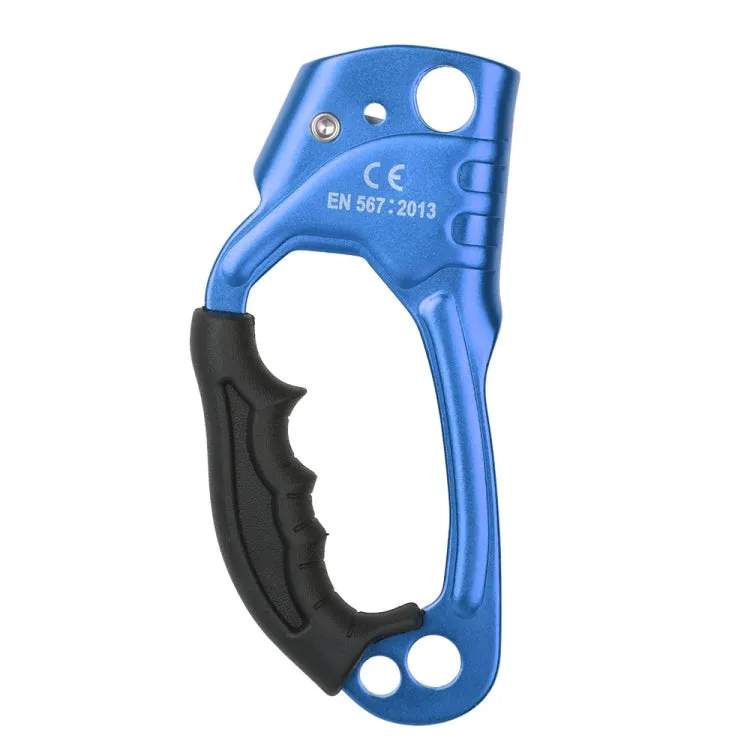 XINDA TP-8606 Outdoor Rock Climbing Aerial Work Anti-fall Handheld Rope Gripper for 8-12mm Diameter Rope Right(Blue)