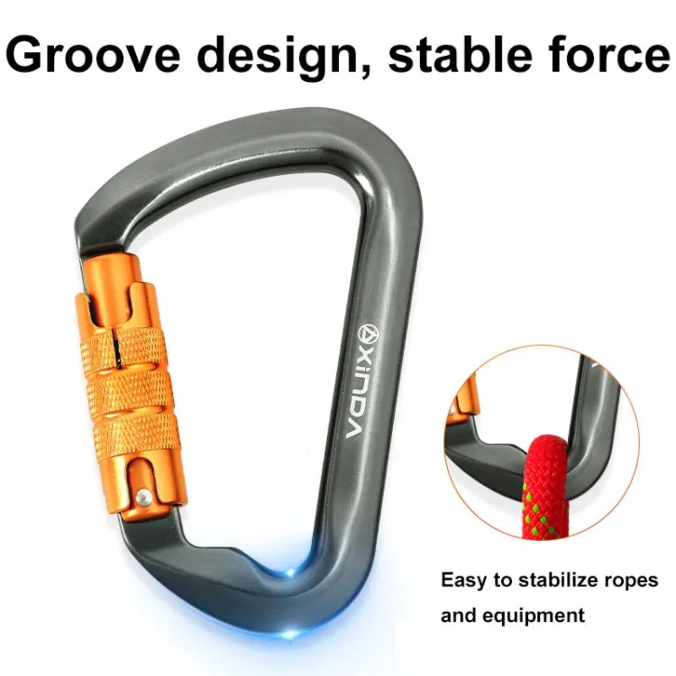 XINDA XD-8128 Outdoor Rock Climbing Load-bearing Carabiner Survive Kits, Color: Threaded-Orange