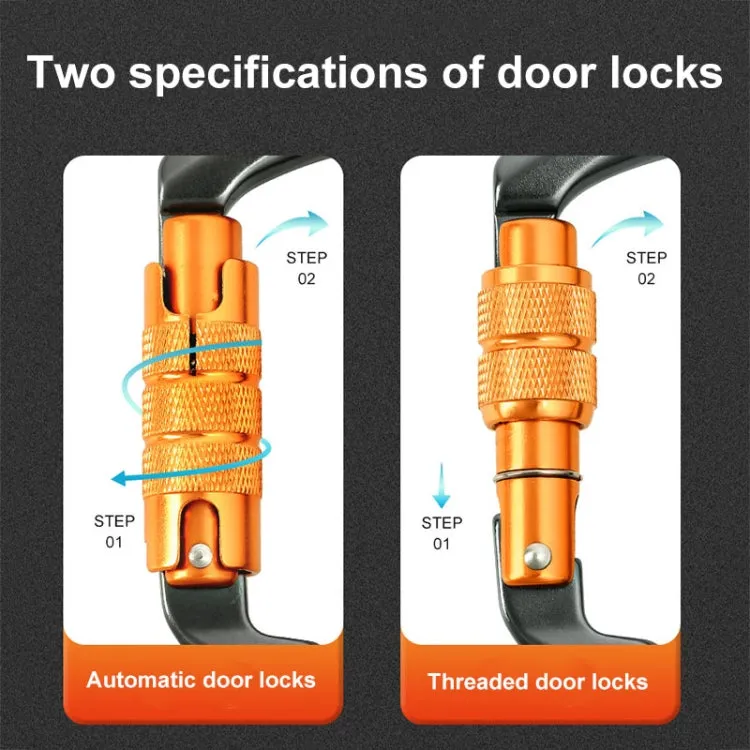 XINDA XD-8128 Outdoor Rock Climbing Load-bearing Carabiner Survive Kits, Color: Threaded-Orange