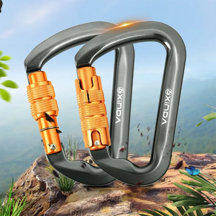 XINDA XD-8128 Outdoor Rock Climbing Load-bearing Carabiner Survive Kits, Color: Threaded-Orange