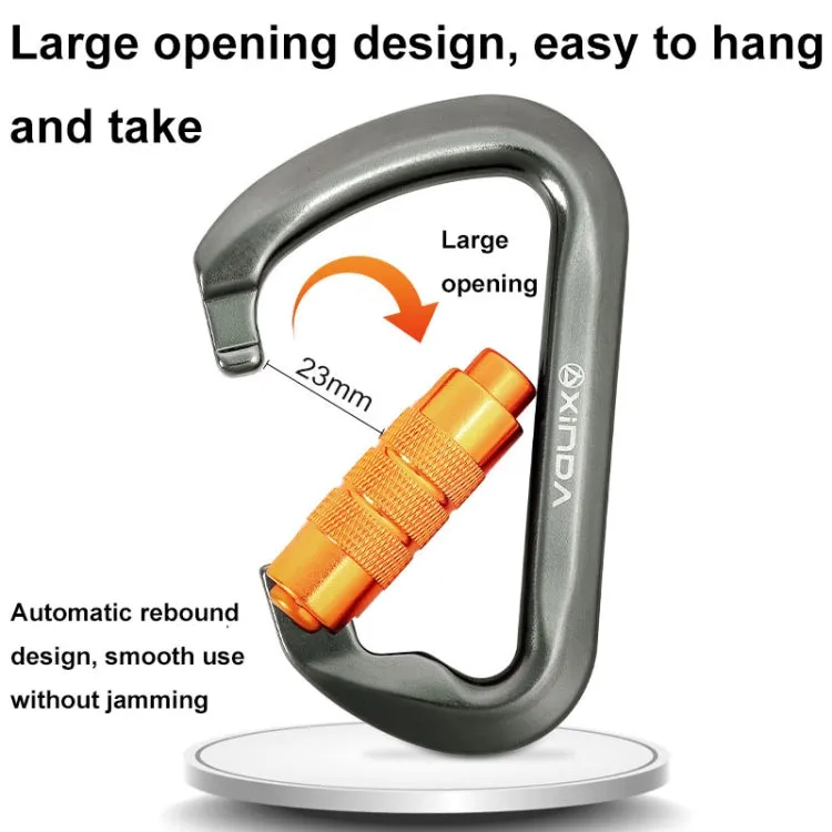 XINDA XD-8128 Outdoor Rock Climbing Load-bearing Carabiner Survive Kits, Color: Threaded-Orange