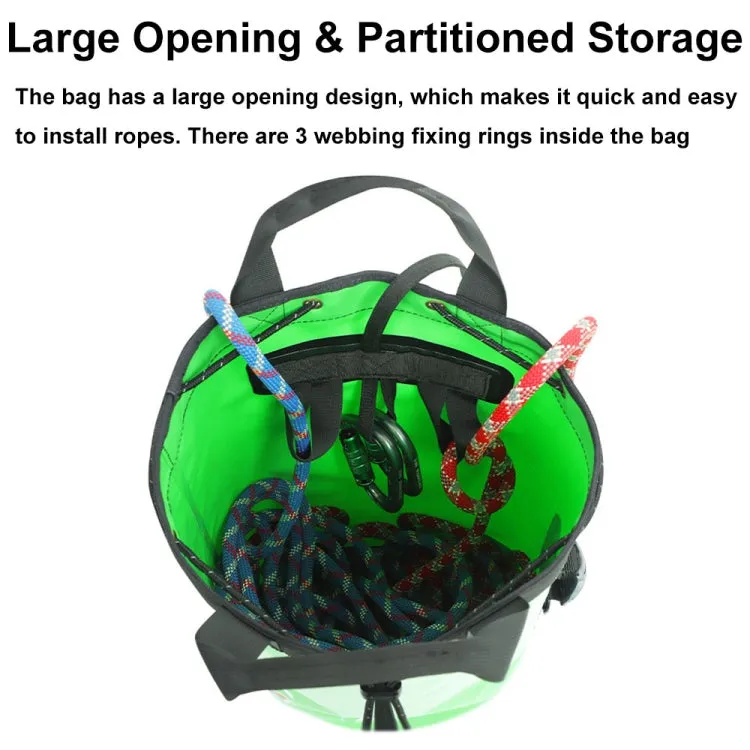 XINDA XD-BAG21 Outdoor Rock Climbing Waterproof Wear-Resistant Rope Storage Bag, Color: Green-30L