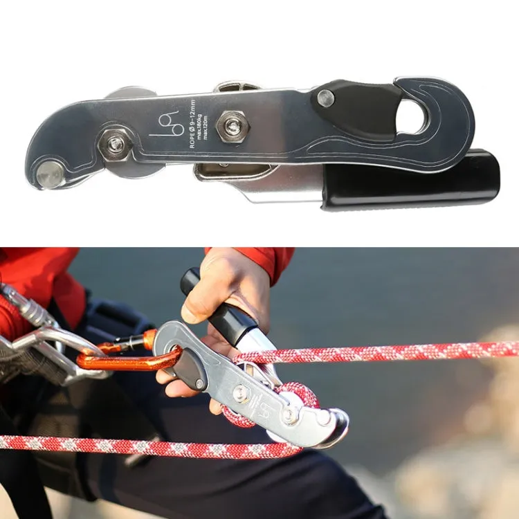 XINDA XD8604 Outdoor Hand Control Climbing Stop Descender Rappelling Descender(Silver)