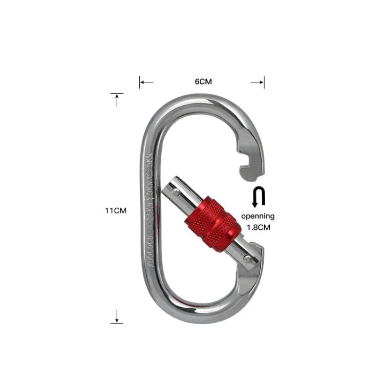 XINDA XDQ96068 Outdoor Equipment Climbing Main Lock Carabiner O-Shaped Steel Lock Wire Buckle Lock(Silver Blue)